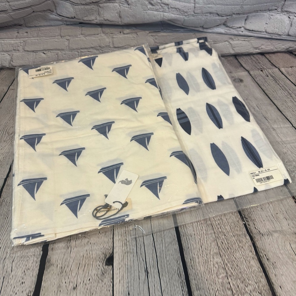 Monica + Andy Sailboat Pattern and Surfboard Pattern Muslin Swaddles